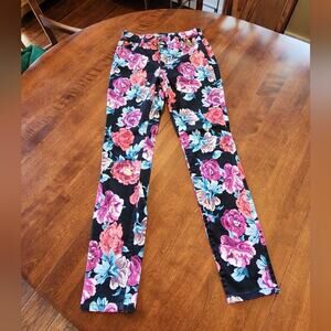 Chico's floral stretch skinny jeans‎ size 2